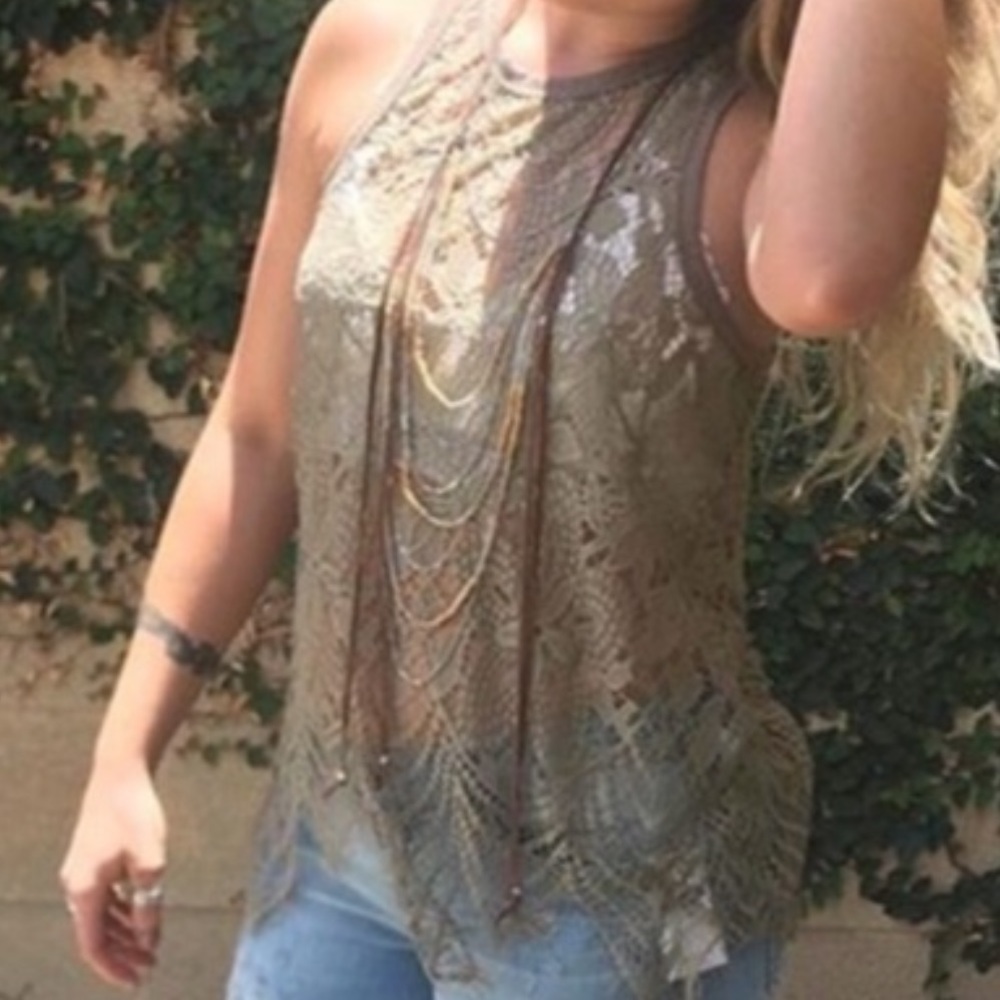 BKE Med Lace Tank Top